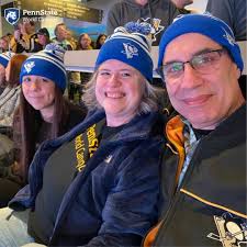 Check out these snaps from Penn State Night at the Pittsburgh Penguins  game! 🏒🐧 Last month, #PennStaters swapped their blue and white for black  and gold to support the Penguins in their
