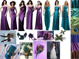 Peacock New Orleans Mardi Gras Pantone Wedding Styleboard The Dessy Group Peacock Wedding Theme Teal Bridesmaid Dresses Purple Bridesmaid Dresses