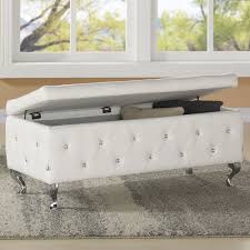 Tufted ottoman coffee table canada. Nspire Monique Storage Ottoman White 402 130wt Modern Furniture Canada
