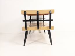 The matching tables were very solid, and clearly a beautiful hard wood. Mcm Atomic Tiered Blonde Laminate End Table Epoch
