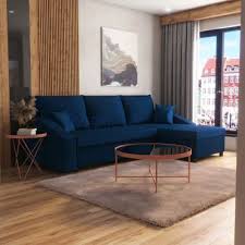 Canape D Angle Convertible Morabod Bleu Fonce Coffre De Rangement O95542521 Canape Angle Canape Angle Convertible Canape Lit