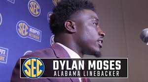 Alabama's Dylan Moses fields questions from reporters at SEC Media Days