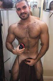Shirtless Nude Male Hairy Chest Beard Shaving Hunk Jock Hot Guy 4X6 PHOTO  G466 | eBay