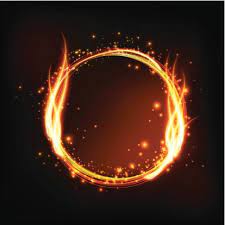 Vector Illustration Fire Ring Fire Icons Frame Border Design