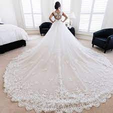 Gorgeous Wedding Dress With Huge Train And Beaded Lace Bodice Extravagant Wedding Dresses Wedding Dresses Huge Wedding Dresses