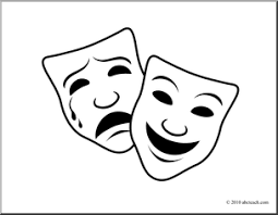 Clip Art Comedy And Tragedy Masks 1 Coloring Page Abcteach Theatre Masks Comedy And Tragedy Comedy Tragedy Masks