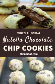 Nutella Chocolate Chip Cookies Easy Recipe The Whoot In 2020 Easy Chocolate Chip Cookies Chocolate Chip Cookies Paleo Chocolate Chip Cookies