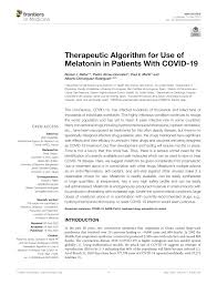 Pdf Therapeutic Algorithm For Use Of Melatonin In Patients With Covid 19