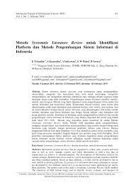 Why do you need a literature review template? Pdf Metode Systematic Literature Review Untuk Identifikasi Platform Dan Metode Pengembangan Sistem Informasi Di Indonesia