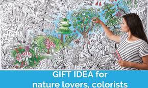 Coloring designs for all ages. Giant Coloring Poster In Forest Print Wall Art To Color Great Gift Adventacle