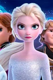 Frozen 2 Elsa doll with ponytail from battle with Nokk scene