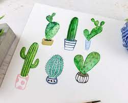 This is a second series of cactus and succulent paintings, which i. How To Paint A Watercolor Cactus Plus 5 More Fox Hazel Watercolor Cactus Easy Paintings Face Painting Easy