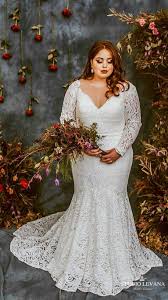 Delicate and daring, lace mermaid wedding dresses are the perfect option for your big day. Plus Size Mermaid Boho Lace Wedding Dress With Off Shoulder Lace Sleeves Lida Studio Levana
