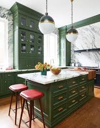 old world kitchen boasts bold color
