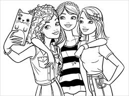 Welcome in dog coloring in pages site. Barbie And Friends Selfie Coloring Page Coloringbay