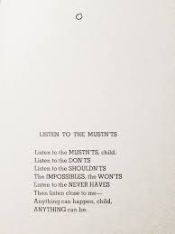 Listen To The Mustn Ts Shel Silverstein Silverstein Poems Words Love Words