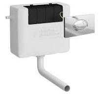 Cruze Dual Flush Concealed WC Cistern incl. Large Chrome Push Button Plate