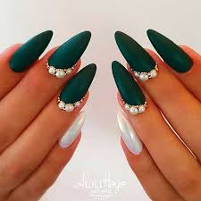 Mismatch set, matte abstract swirls x long coffin pictured set of 10 reusable press on nails, comes with 2 sheets of 12 strong clear adhesive tabs, a mini nail file and a. Dark Green Nails Ideas To Consider For 2020 Stylish Belles