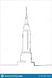 Continuous Line Drawing Building Cityscape Line Art Silhouette Single Line Sketch Empire State Building In New Continuous Line Drawing Line Drawing Line Art