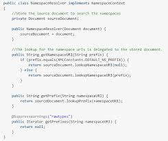 Java Xpath Namespacecontext Namespace Resolution Example