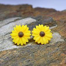 Daisy Earrings Yellow Daisy Earrings Earrings Stud Earrings