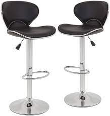 Light brown cushioned adjustable height swivel bar stool (set of 3) by silverwood (55) mason 33 in. Buy Set Of 2 Bar Stools Counter Height Adjustable Bar Chairs With Back Barstools Pu Leather Swivel Bar Stool Kitchen Counter Stools Dining Chairs Black Online In Turkey B00gv28vbq
