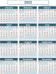 2022 Calendar Templates And Images