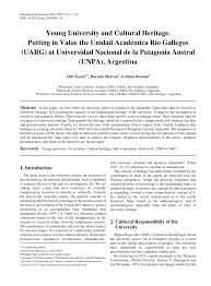 Looking for río gallegos hotel? Pdf Young University And Cultural Heritage Putting In Value The Unidad Academica Rio Gallegos Uarg At Universidad Nacional De La Patagonia Austral Unpa Argentina
