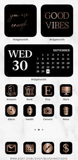 App Icons Rose Gold Black Ios14 App Icons Black And Rose Etsy In 2020 Gold App App Icon App Covers