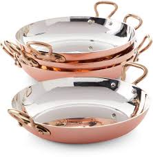 Duparquet Copper Cookware Solid Copper Au Gratin Pans With Tin Lining Set Of 4 And Matching Items Rose Gold Kitchen Copper Cookware Gold Kitchen