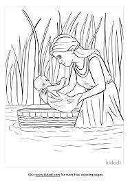 Show your kids a fun way to learn the abcs with alphabet printables they can color. Baby Moses Coloring Pages Free Bible Coloring Pages Kidadl