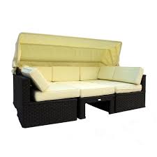 Buy Luxo Himara Wicker Outdoor Modular Sofa Bed Black Online Australia Outdoor Wicker Furniture Outdoor Lounge Modular Sofa Bed