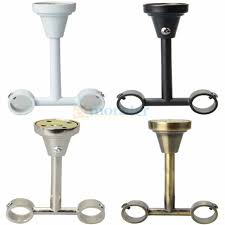 Curtain Drapery Rod Ceiling Double Bracket New Fits 3 4 Or 5 8 Rod Ceiling Mount Curtain Rods Ceiling Mounted Curtains Drapery Rods