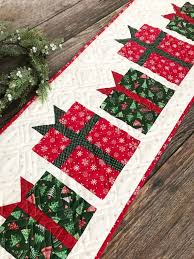 Applique letters for a child's birthday placemat or special occasion placemat. Christmas Present Table Runner Pdf Pattern Quilted Table Runners Christmas Christmas Patchwork Christmas Table Runner Pattern