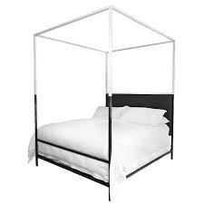 Dorel home furnishings, bakersfield canopy bed 10. Two Tone Iron Canopy Bed With Linen Headboard Official Tara Shaw