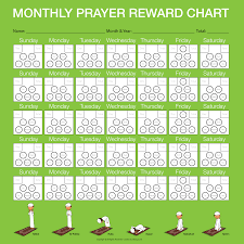 Monthly Prayer Reward Chart Boy Islam For Kids Reward