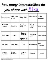 Mikan Ghoulkiwi on X: Greetings everyone, I noticed a Bingo meme on  twitter. So I decided to make my own choices with the template.  t.coVAaOqrc69j  X