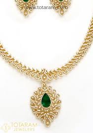 235 Ds749 18k Gold Long Diamond Necklace Drop Earrings Set With Color Stones Long Diamond Necklace Stone Necklace Set Silver Diamond Necklace