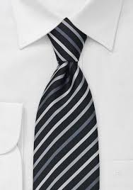 Black and white stripes never seem to go out of style because designers are continually reinventing them. Black Necktie With Silver Gray And White Stripes Bows N Ties Com