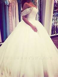 Sweep Train Beads Puffy Tulle Sleeveless Off The Shoulder Wedding Dresses Ball Gowns Wedding Wedding Dress Train Ball Gown Wedding Dress