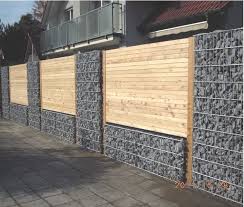 Gabion Wall With Timber Fence Panels Http Www Gabion1 Co Uk Gabion Wall Fence Design Timber Fence Panels