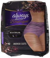 Amazon.com: 10 Count (1 Package) Large, Always Discreet Boutique  Incontinence Underwear Maximum, Mauve : Health & Household