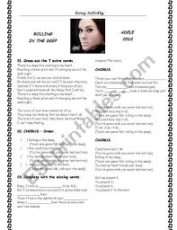 Think of me in the depths of your despair. Song Rolling In The Deep Adele Esl Worksheet By Fabianab