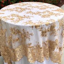 Lace Table Overlay Gold Embroidered Lace Table Overlay Lace Etsy Gold Tablecloth Table Overlays Gold Wedding Decorations