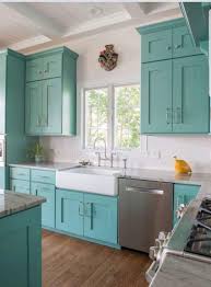 innovative turquoise painted kitchen