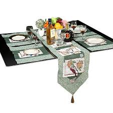 Cotton Linen Table Runner And Placemats Bird Flower Pattern Cotton Soft Table Cloth Decorative Mats Co Table Runner And Placemats Linen Table Runner Placemats
