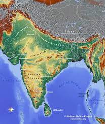Topographic Map Of Indian Subcontinent Political Map Of India With States - Nations Online Project