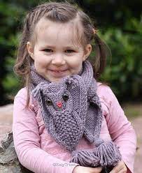 Hoot owl ornament whooo will be the cutest, little ornament on the tree? Owl Scarf Knitting Pattern Childrens Scarf Scarf Knitting Patterns Owl Knitting Pattern