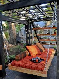 West elm inspired day bed. Asian Outdoor Daybed With Orange Color Cover As Comfortable Place At The Midle Of Garden Get More Comfy When Doin Cozy Backyard Backyard Decor Backyard Hammock