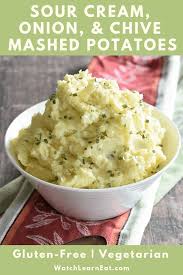 Sour Cream Mashed Potatoes With Onion Chive Watch Learn Eat Recipe Sour Cream Mashed Potatoes Sour Cream Mashed Mashed Potato Recipes